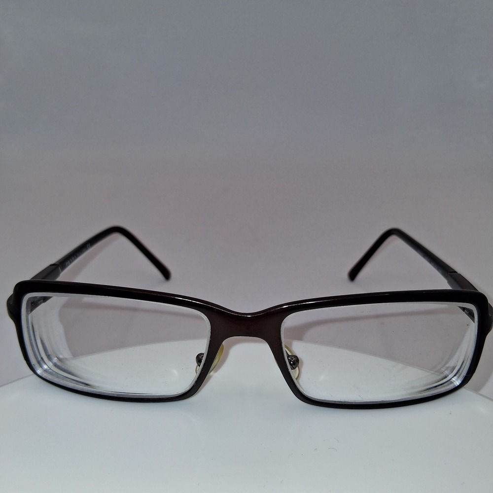 Prada PR59HV 8AE-1O1 Brown Rectangle Eyeglasses Frames 53-17-130 Italy Men Women